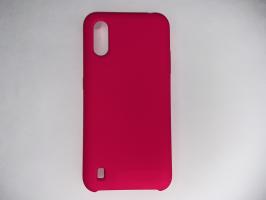 Чехол Silicone Cover для Samsung Galaxy A01, A015F (2019)/ M01, M015F (2020) ярко-розовый_0