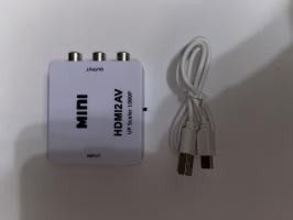 Адаптер Mini HDMI2AV 1080p Converter to 3 rca (white)_0