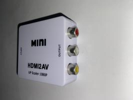 Адаптер Mini HDMI2AV 1080p Converter to 3 rca (white)_1