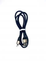 USB кабель HOCO X26 Xpress Lightning 8-pin, 1м, нейлон (черный с золотым)_1