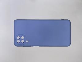 Чехол для Samsung Galaxy A12, M12, A127F, M127F Silicone Cover Slim, софт-тач, матовый, голубой_0