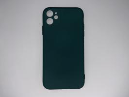 Чехол для iPhone 11 Silicone Cover Slim, софт-тач, матовый, темно-зеленый_0
