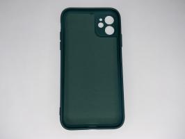 Чехол для iPhone 11 Silicone Cover Slim, софт-тач, матовый, темно-зеленый_1