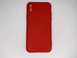 Чехол для iPhone XS Silicone Cover Slim, софт-тач, матовый, красный_0