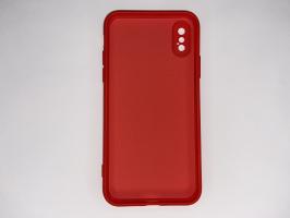 Чехол для iPhone XS Silicone Cover Slim, софт-тач, матовый, красный_1