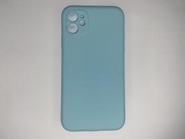 Чехол для iPhone 11 матовый силикон с вставкой внутри, голубой_0