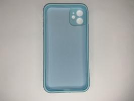 Чехол для iPhone 11 матовый силикон с вставкой внутри, голубой_1