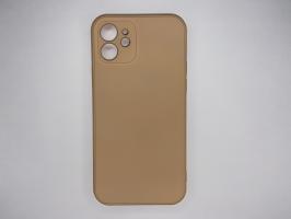 Чехол для iPhone 12 Silicone Cover Slim, софт-тач, матовый, розовый песок_0